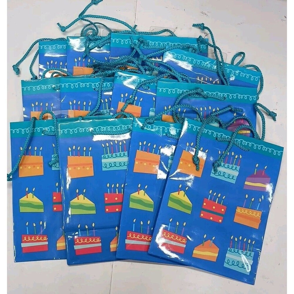 American Greetings Rainbow Star Printed Happy Birthday Bags Lot Of 12